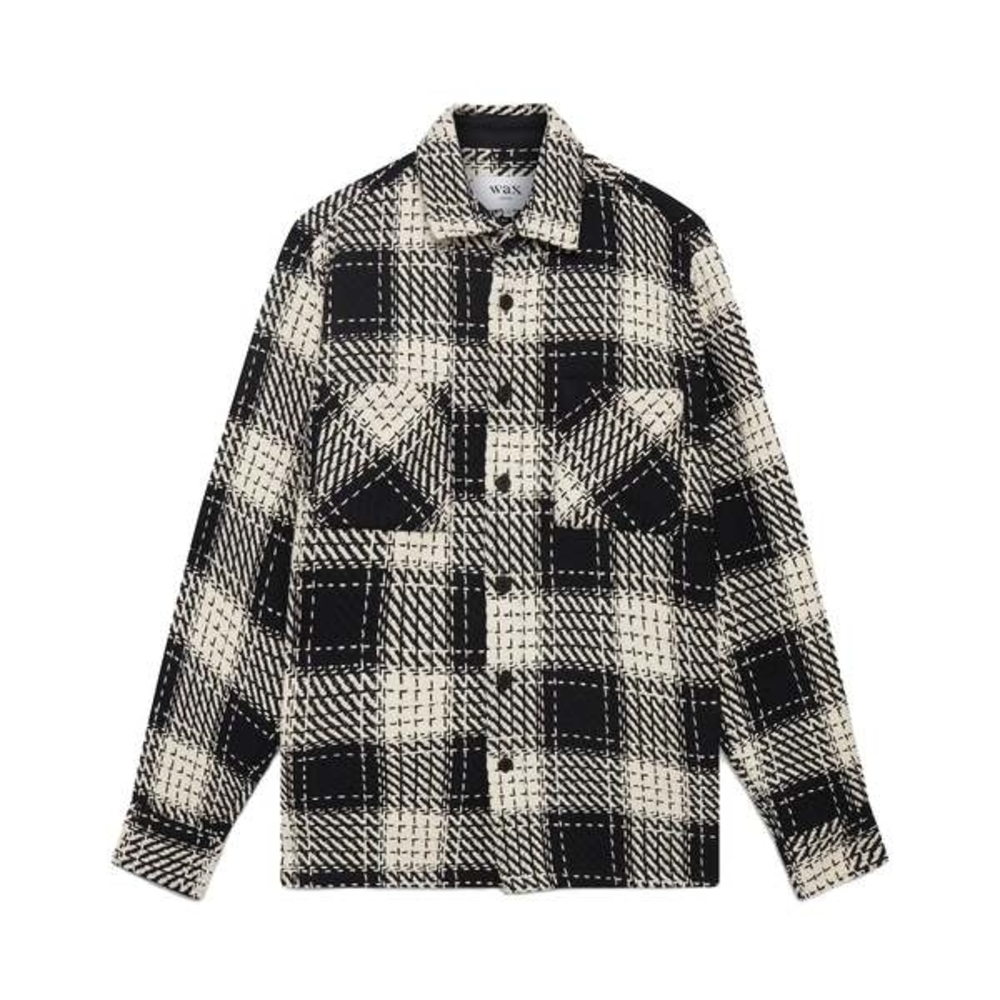 Wax London Men's Black and White Checkered Overshirt
